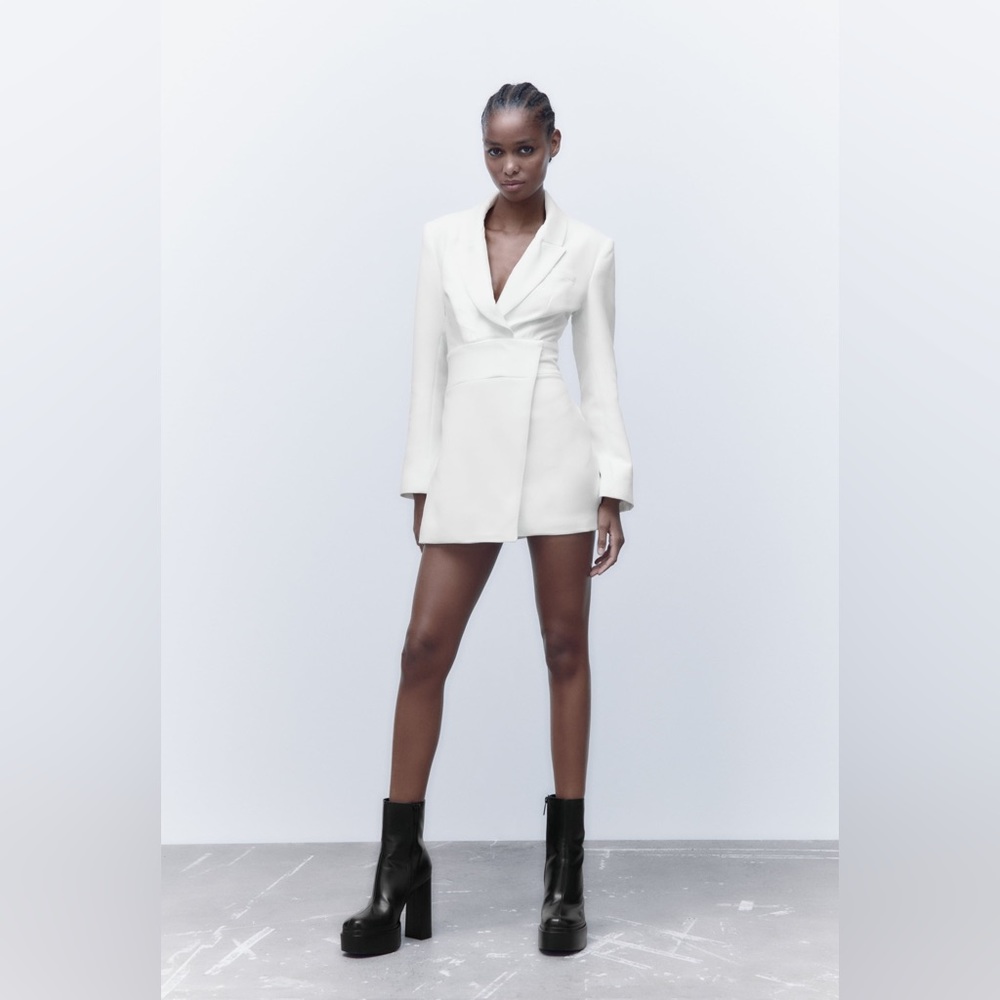 Zara white blazer dress
